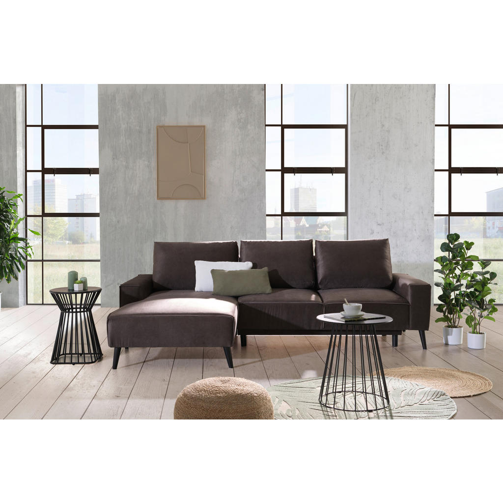 Thumbnail - Carryhome Ecksofa, Taupe, Textil, Buche, massiv, 4-Sitzer, Füllung: Schaumstoff, Ottomane links, L-Form, 260x161 cm, Sto...