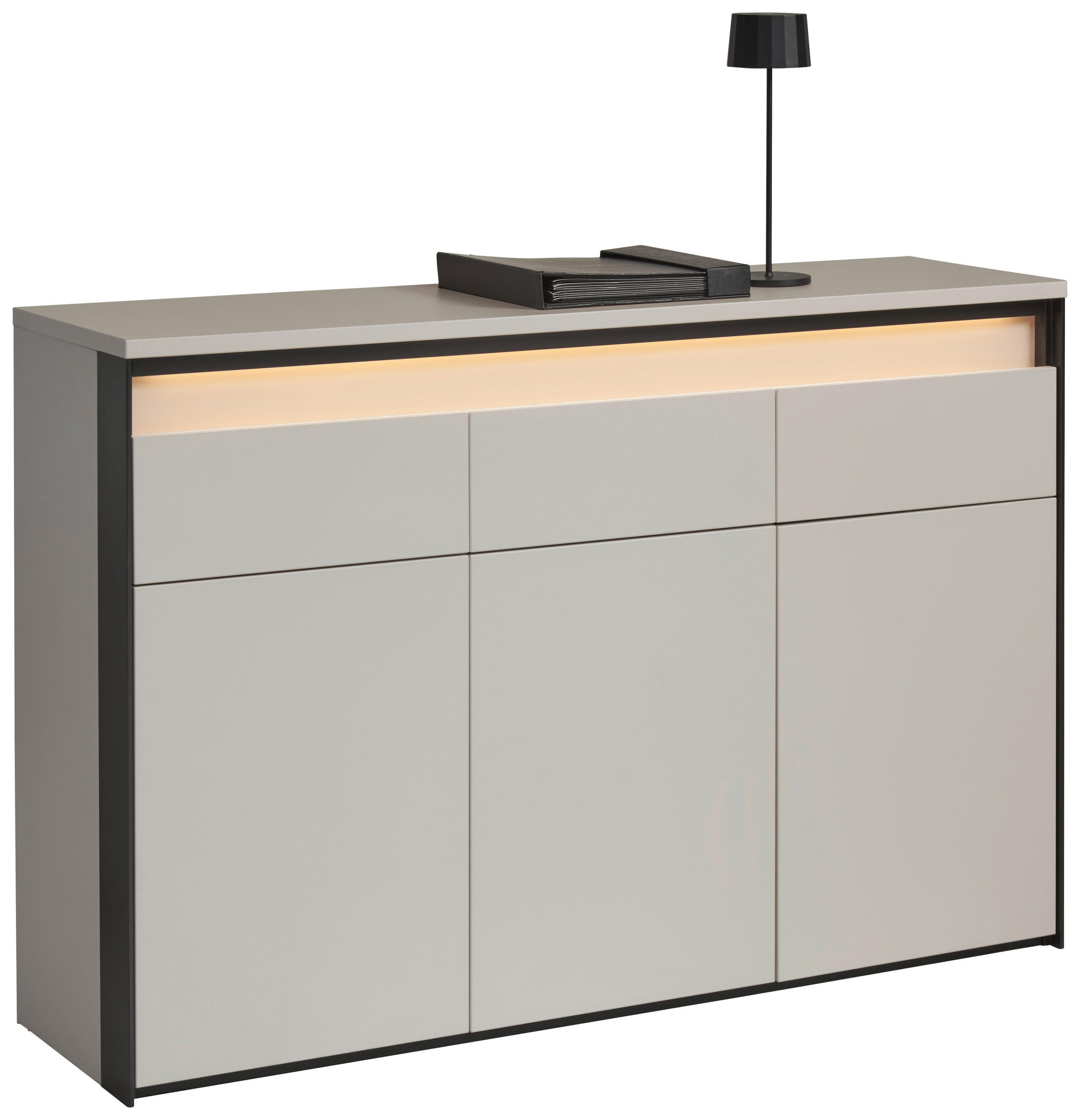 SIDEBOARD  in 130/88/38 cm  - Beige/Schwarz, KONVENTIONELL, Holzwerkstoff (130/88/38cm) - Voleo