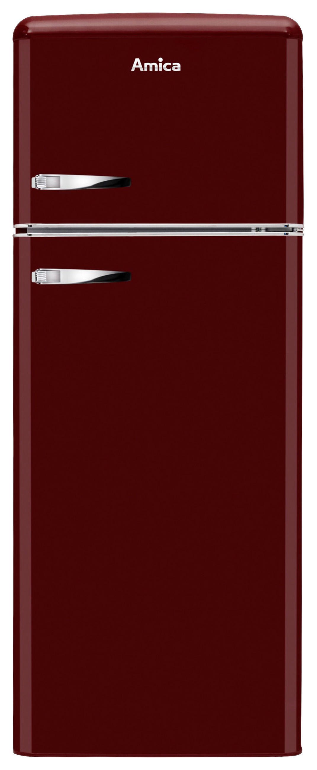 KÜHL-GEFRIER-KOMBINATION  - Weinrot, Basics, Metall (55/144/61,5cm) - Amica