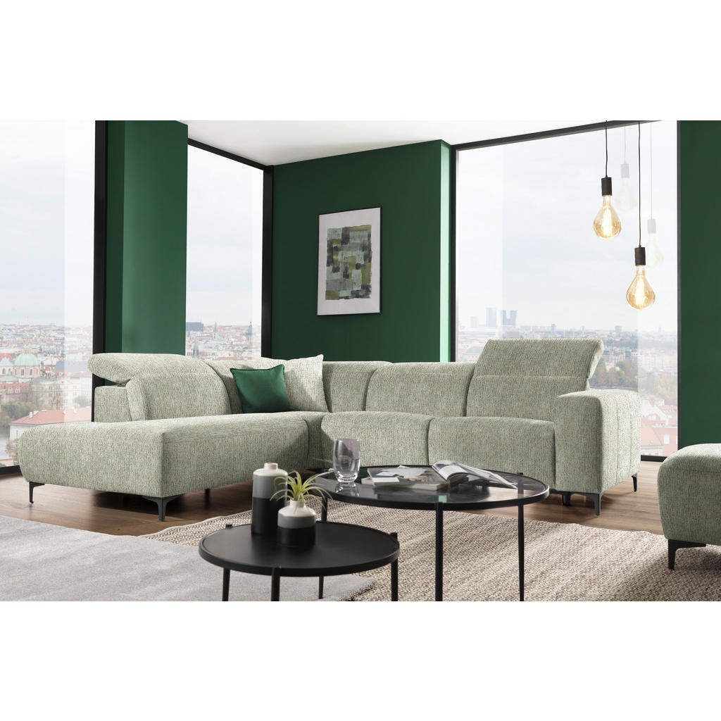 Thumbnail - Pure Home Lifestyle Ecksofa, Olivgrün, Textil, Uni, 4-Sitzer, Ottomane links, L-Form, 290x238 cm, Blauer Engel, Goldenes...