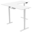 ECKSCHREIBTISCH höhenverstellbar  - Weiß, KONVENTIONELL, Holzwerkstoff/Kunststoff (160/160/72-117cm) - Carryhome