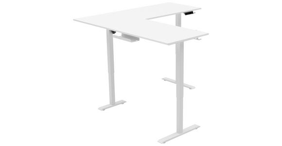 ECKSCHREIBTISCH höhenverstellbar  - Weiß, KONVENTIONELL, Holzwerkstoff/Kunststoff (160/160/72-117cm) - Carryhome