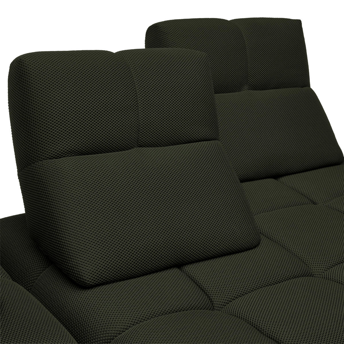 ECKSOFA in Struktur Olivgrün  233/313 cm  - Schwarz/Olivgrün, Design, Kunststoff/Textil (233/313cm) - Emilio Belluti
