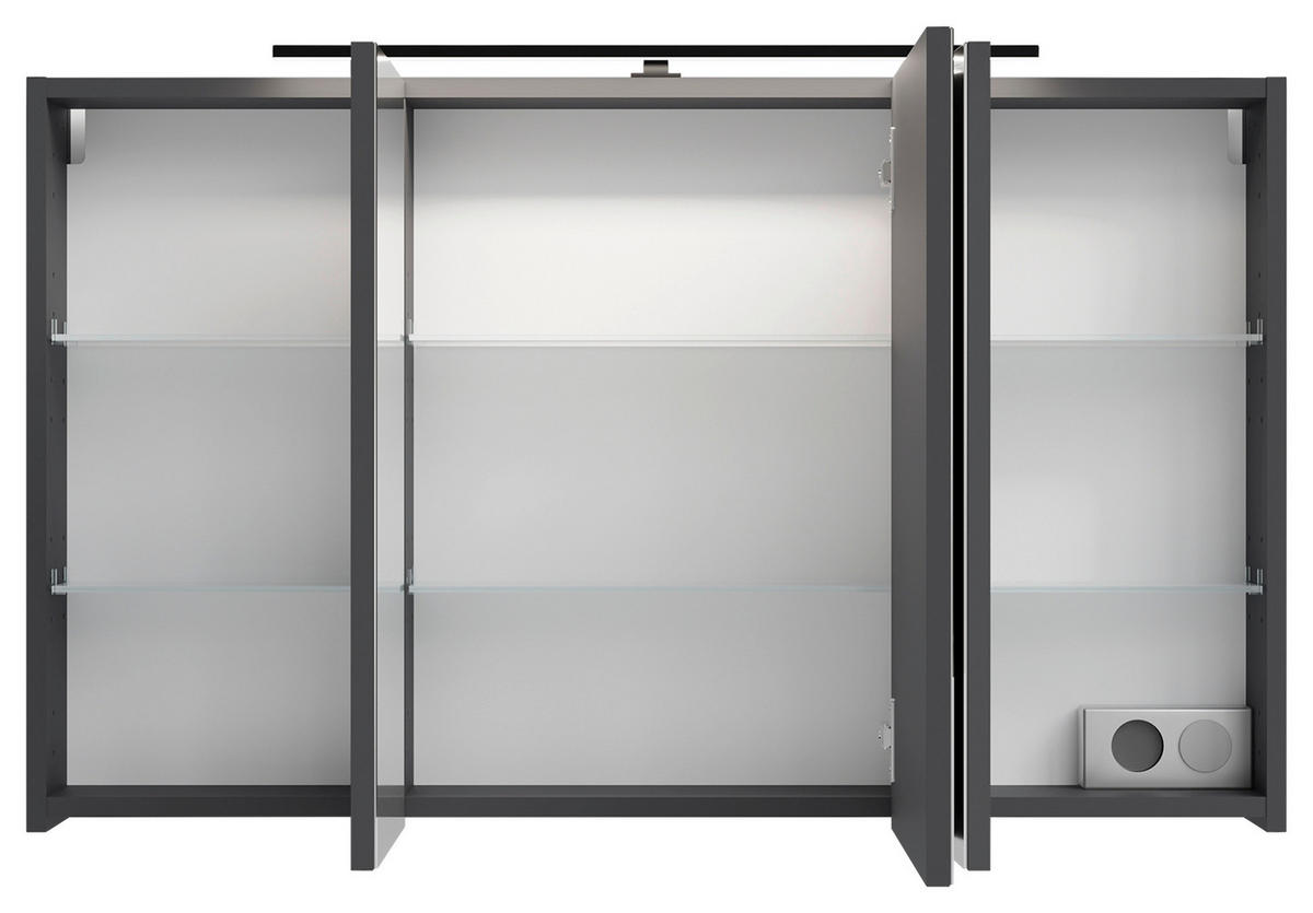 SPIEGELSCHRANK 100/60/20 cm  - Anthrazit, MODERN, Glas/Holzwerkstoff (100/60/20cm) - MID.YOU