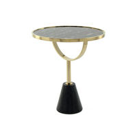 BEISTELLTISCH Schwarz, Goldfarben  - Goldfarben/Schwarz, Design, Glas/Stein (46/54/46cm) - Kayoom