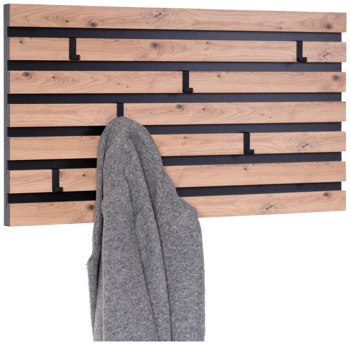 WANDGARDEROBE  in Braun, Schwarz  - Schwarz/Braun, Design, Holzwerkstoff (80/40/4cm) - Xora