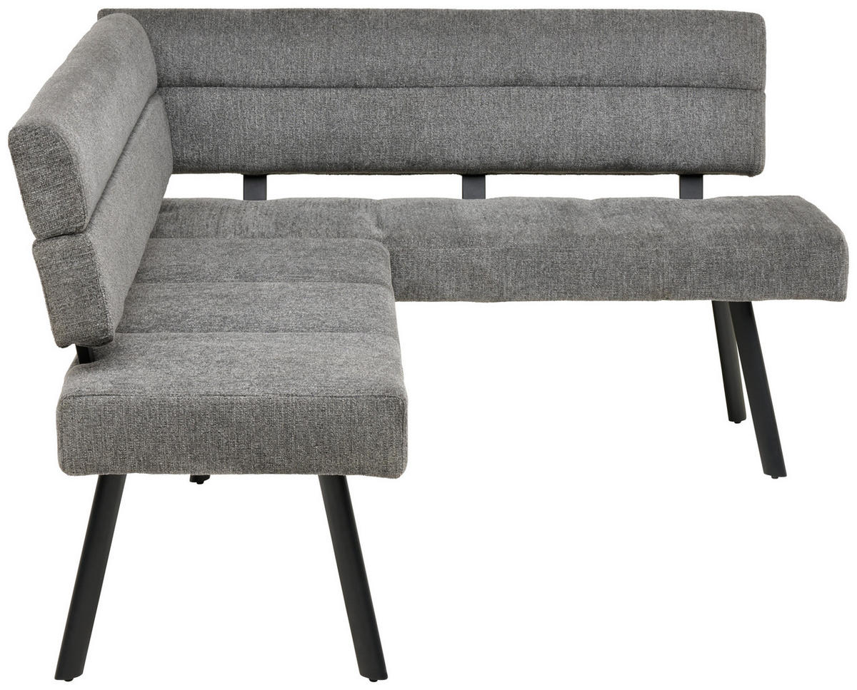 ECKBANK 190/150 cm Webstoff Anthrazit   - Anthrazit/Schwarz, KONVENTIONELL, Textil/Metall (190/150cm) - MID.YOU