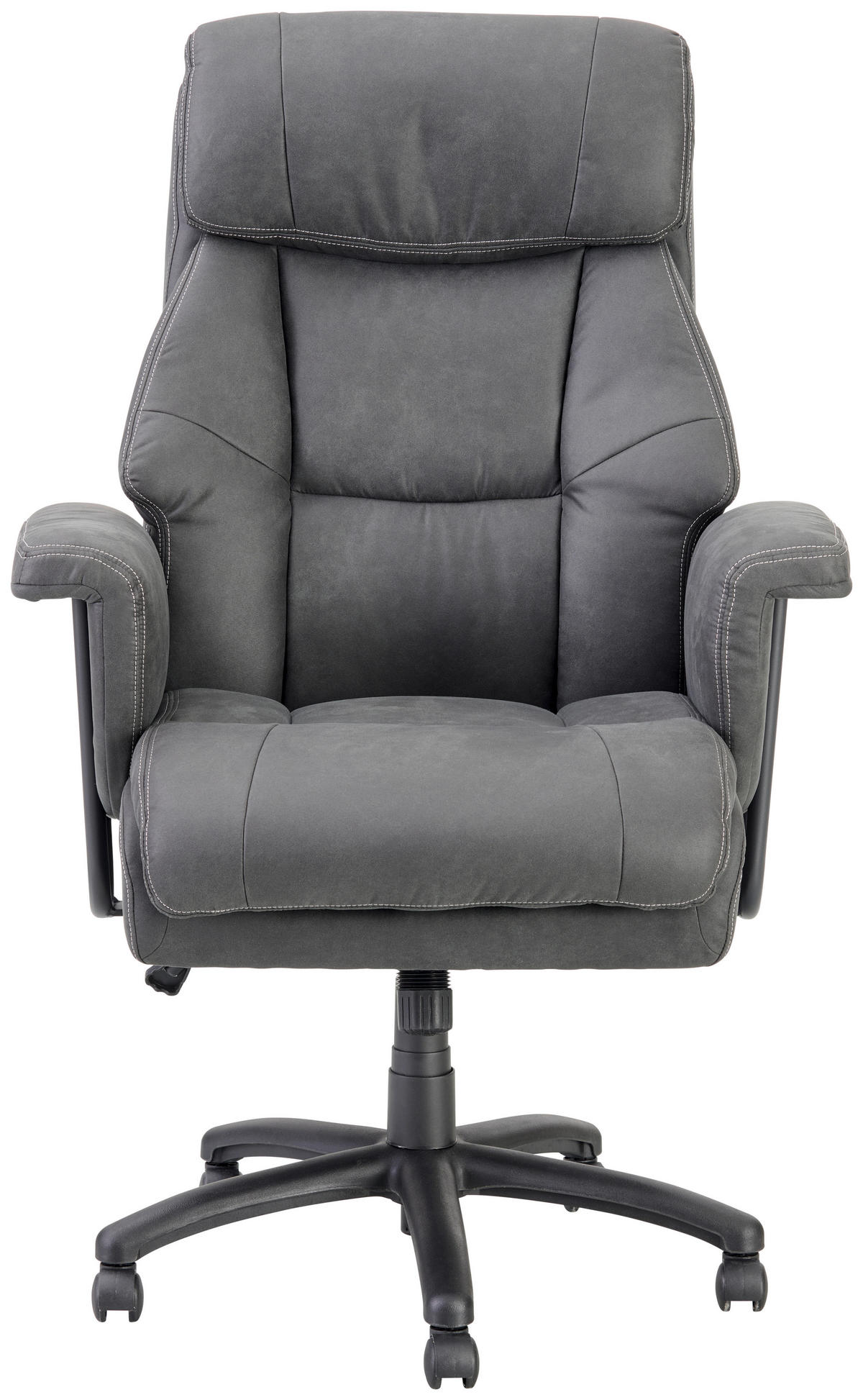 CHEFSESSEL Velours Schwarz  - Schwarz, MODERN, Kunststoff/Textil (84/120-128/85cm) - MID.YOU