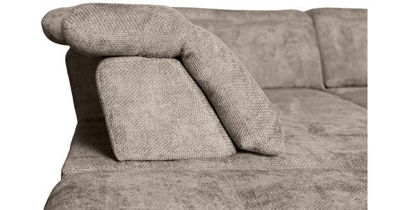 WOHNLANDSCHAFT in Struktur Beige - Beige/Schwarz, KONVENTIONELL, Textil/Metall (253/357/188cm) - Carryhome