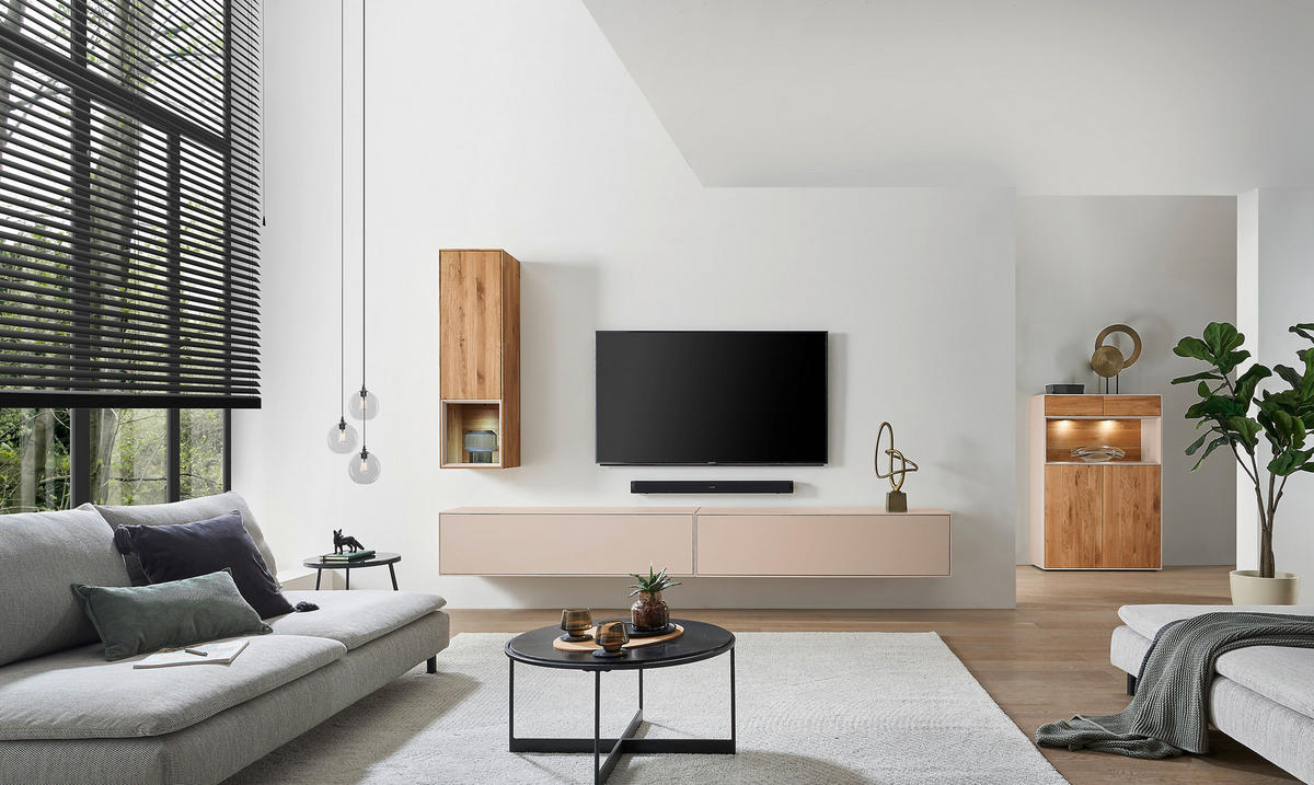 HIGHBOARD Sandfarben, Wildeiche  90/133/39 cm  - Sandfarben/Wildeiche, Design, Holz/Holzwerkstoff (90/133/39cm) - Dieter Knoll