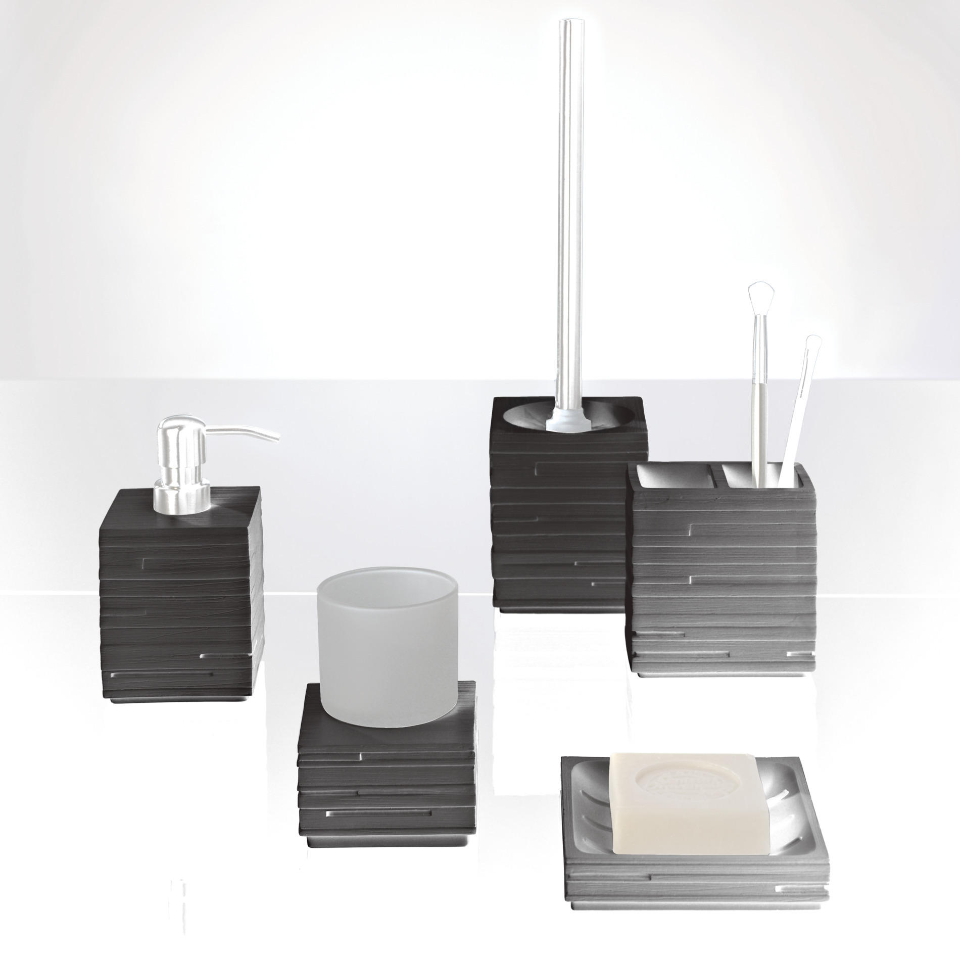 KELÍMEK NA ZUBNÍ KARTÁČEK šedá - šedá, Basics, plast (10,1/11,5/6,3cm) - Sadena