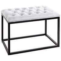 SITZBANK  in 60/45/40 cm  - Hellgrau/Schwarz, MODERN, Holzwerkstoff/Textil (60/45/40cm)
