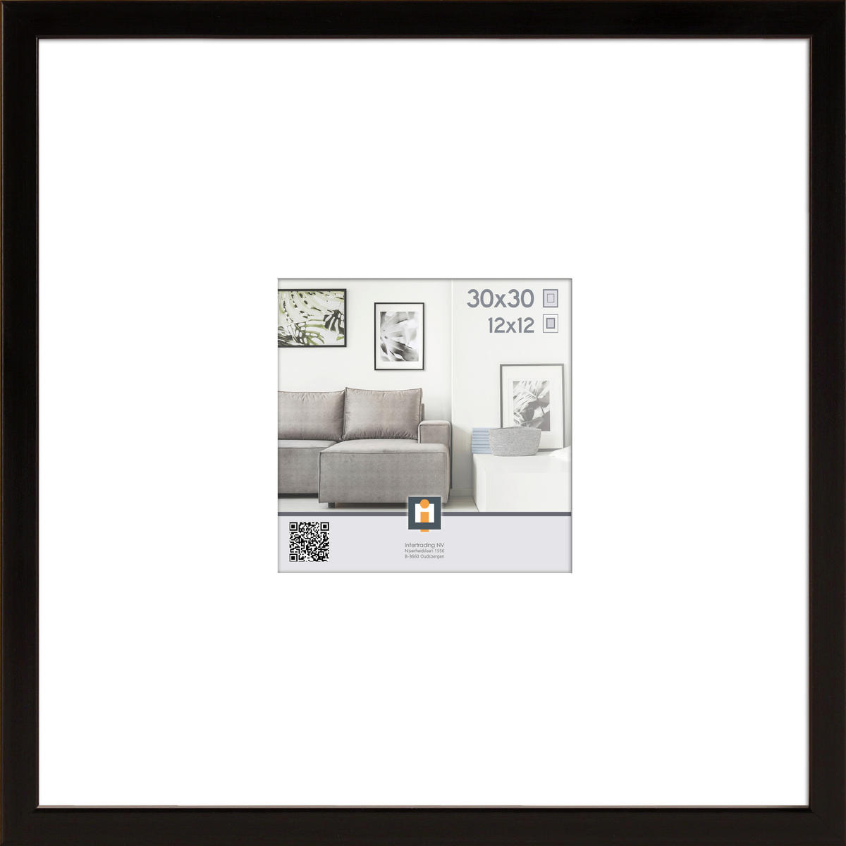 RÁM NA OBRAZY, 1 foto 30 cm x 30 cm - čierna, Basics, plast (32/32/2,5cm)