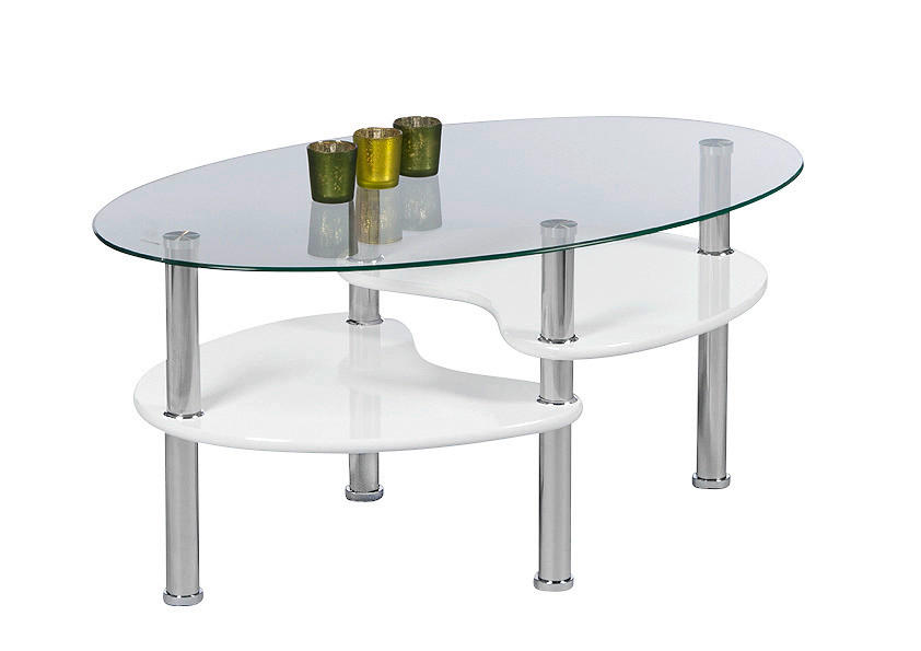 KLUB STOČIĆ 55/41/90 cm  bela  - boja aluminijuma/bela, Dizajnerski, staklo/drvo (55/41/90cm) - Xora