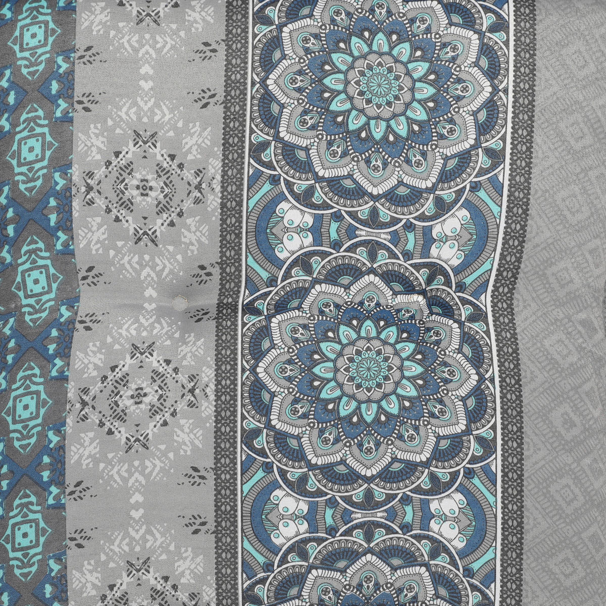 SESSELAUFLAGENSET Ornament  - Blau/Hellgrau, Basics, Textil (50/7/110cm)