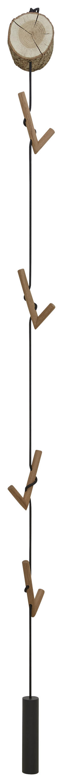 WANDGARDEROBE  in Kerneiche vollmassiv Anthrazit, Eichefarben  - Eichefarben/Anthrazit, Natur, Holz/Textil (12/197/30cm) - Valnatura