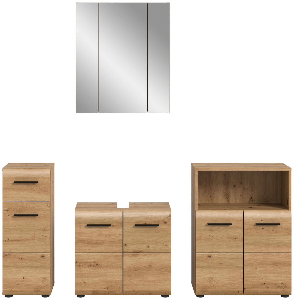 BADRUM 150 cm  - svart/ek Artisan, Basics, trämaterial/plast (150cm) - MID.YOU