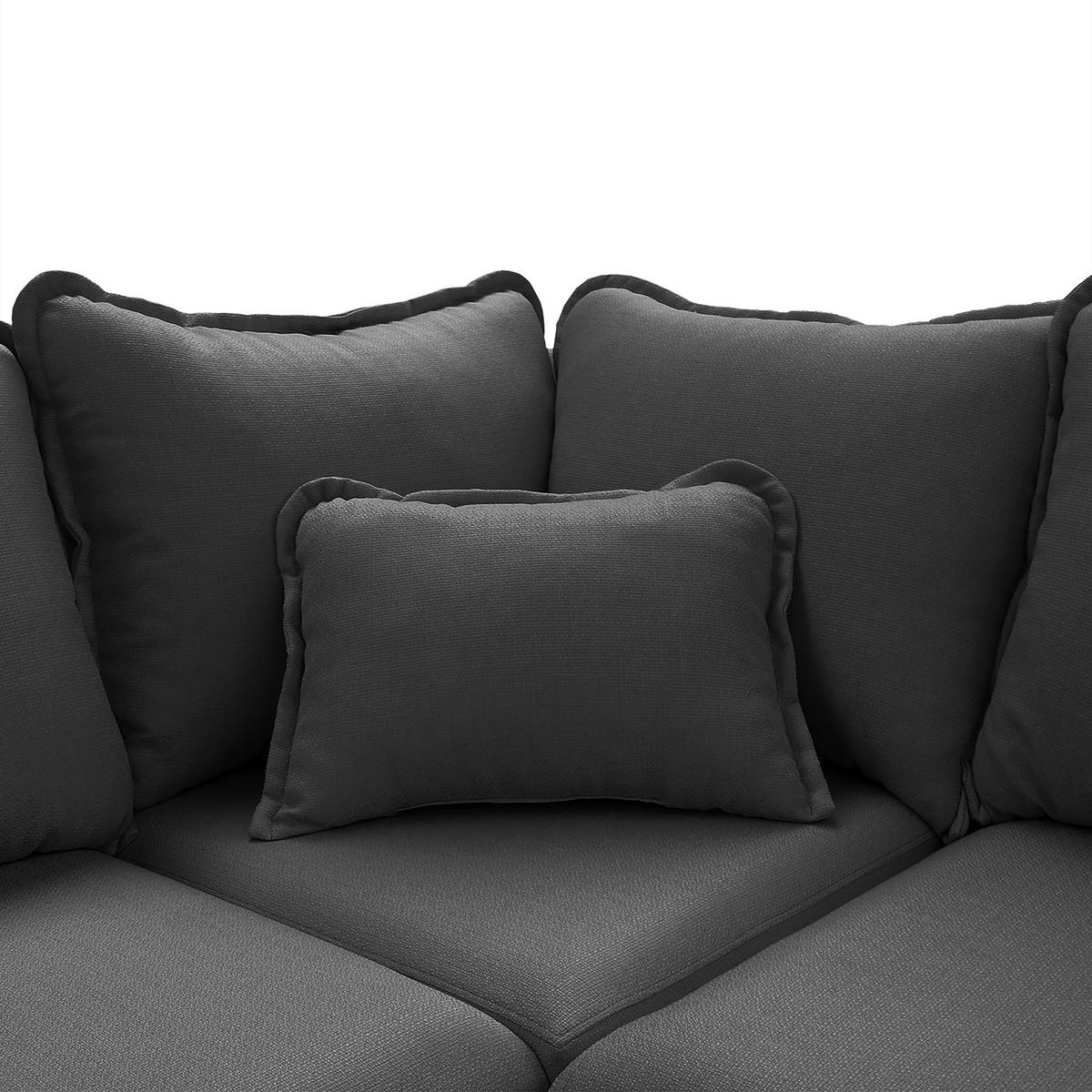 WOHNLANDSCHAFT in Dunkelgrau  - Wengefarben/Dunkelgrau, Design, Holz/Textil (170/296/167cm) - Livetastic