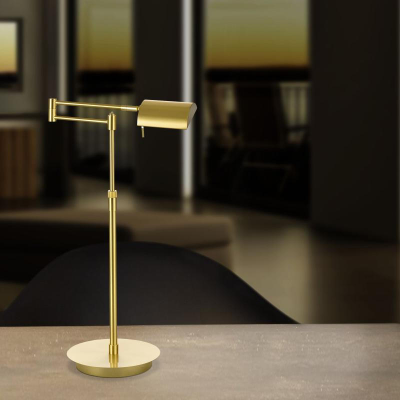 LED-TISCHLEUCHTE 20/40-60 cm   - Messingfarben, Design, Kunststoff/Metall (20/40-60cm) - Hell