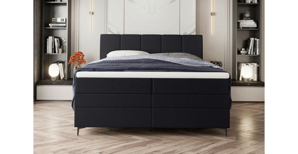 BOXSPRINGBETT 180/200 cm  in Schwarz  - Schwarz, KONVENTIONELL, Textil/Metall (180/200cm) - Carryhome