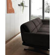 ECKSOFA Dunkelbraun Flachgewebe  - Dunkelbraun/Schwarz, Design, Textil/Metall (279-327/176-217cm) - Dieter Knoll