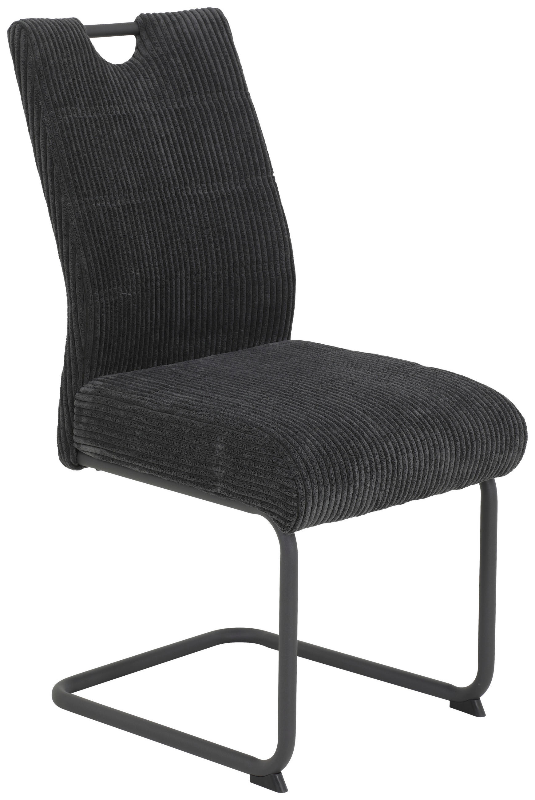 SCHWINGSTUHL  in Eisen Cord  - Anthrazit/Schwarz, MODERN, Textil/Metall (47/99/63cm) - Boxxx