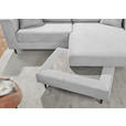 ECKSOFA Hellgrau Cord  - Hellgrau/Schwarz, KONVENTIONELL, Holz/Textil (212/155cm) - Carryhome