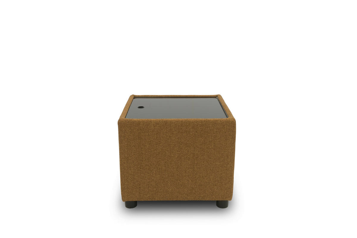 HOCKER Webstoff Messingfarben  - Messingfarben/Schwarz, Design, Kunststoff/Textil (45/47/45cm) - LOOKS by W.Joop