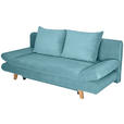SCHLAFSOFA mit Schlafen auf Sitzhöhe, haustierfreundlicher Bezug Cord Türkis - Türkis/Buchefarben, KONVENTIONELL, Holz/Textil (200/75/85cm) - Carryhome
