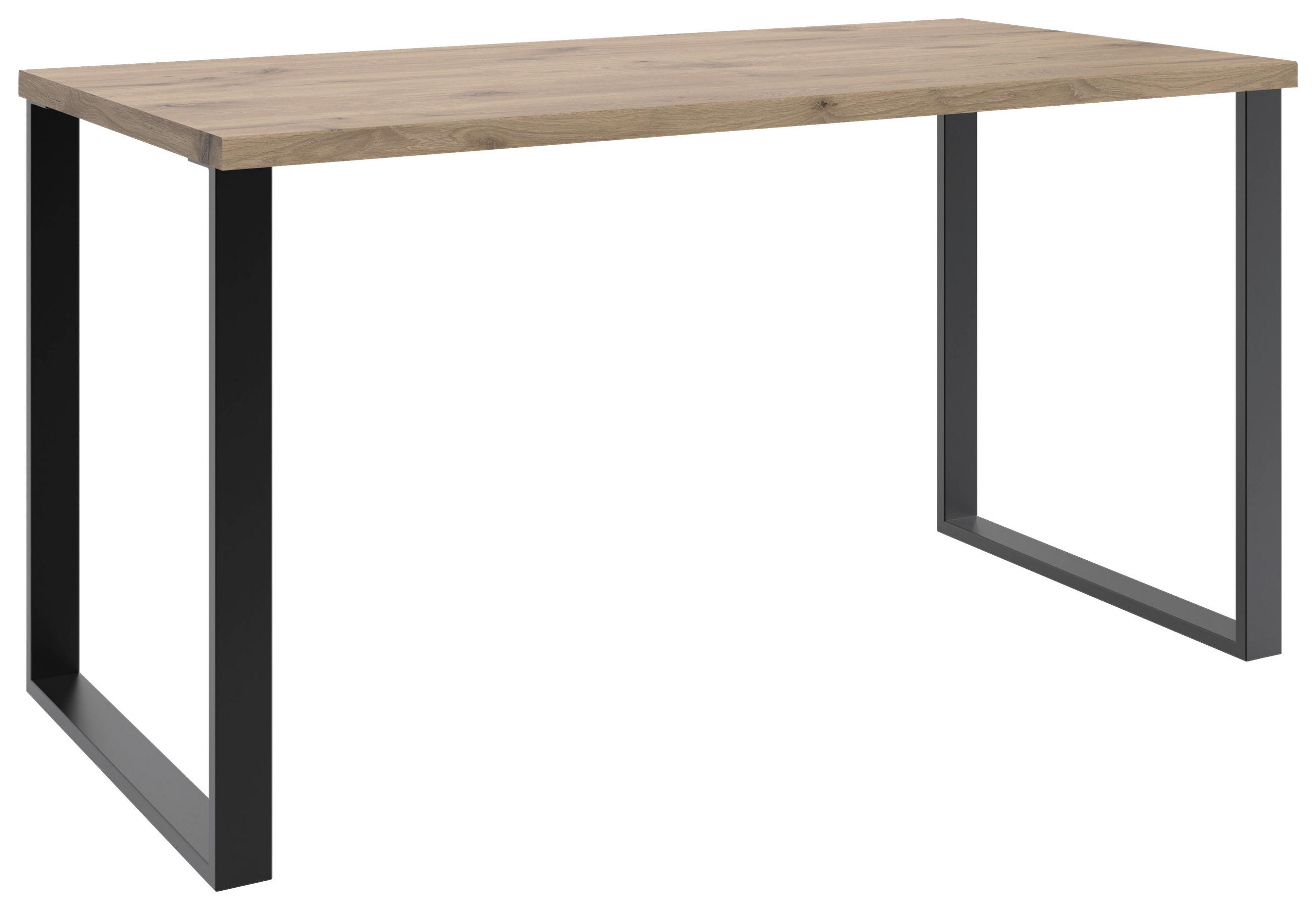 JUGENDSCHREIBTISCH 140/70/75 cm - Eichefarben/Schwarz, KONVENTIONELL, Holzwerkstoff/Metall (140/70/75cm) - Boxxx