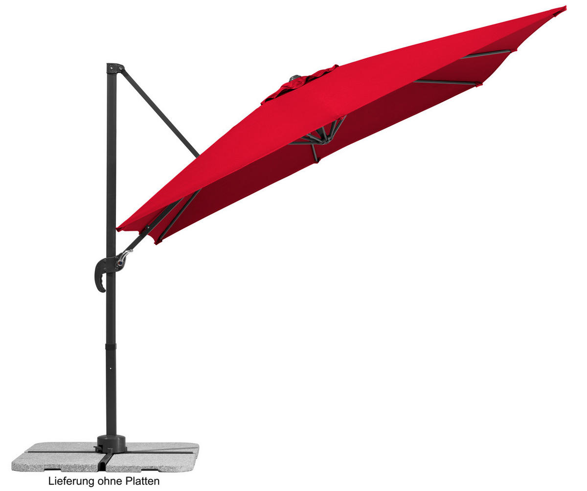 AMPELSCHIRM 270 cm Rot  - Anthrazit/Rot, Basics, Textil/Metall (338/239/270cm) - Schneider