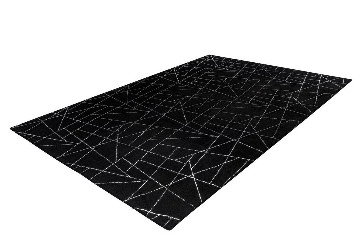 FLACHWEBETEPPICH 200/290 cm Bijou 125 Schwarz / Silber Schwarz, Silberfarben  - Silberfarben/Schwarz, KONVENTIONELL, Textil (200/290cm)