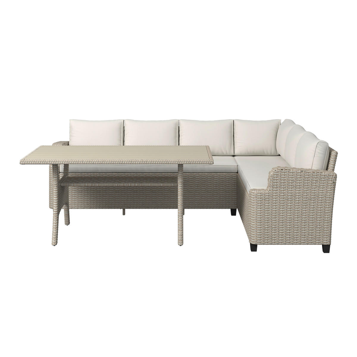 DINING-LOUNGESET  - Beige, KONVENTIONELL, Metall (235/73/66cm) - Ambia Garden