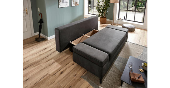 SCHLAFSOFA  mit Mikrofaser Anthrazit  - Anthrazit/Schwarz, KONVENTIONELL, Kunststoff/Textil (202/90/97cm) - Carryhome