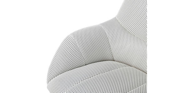 ARMLEHNSTUHL in Eisen Webstoff - Creme/Schwarz, Design, Textil/Metall (63/85/66cm) - Novel