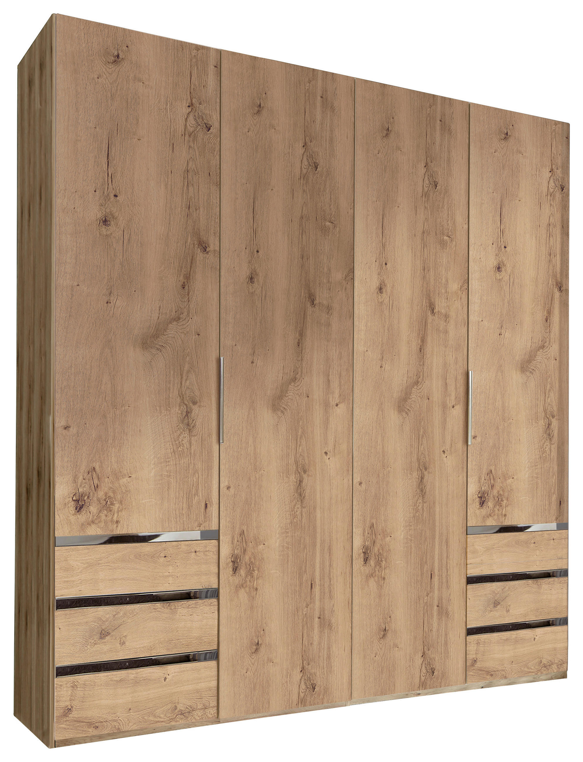 DREHTÜRENSCHRANK in Eichefarben  - Chromfarben/Eichefarben, Modern, Holzwerkstoff/Kunststoff (200/216/58cm) - MID.YOU