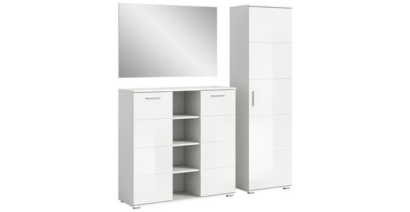 GARDEROBE in 110/191/37 cm - Weiß Hochglanz/Weiß, Design, Glas/Holzwerkstoff (110/191/37cm) - Xora