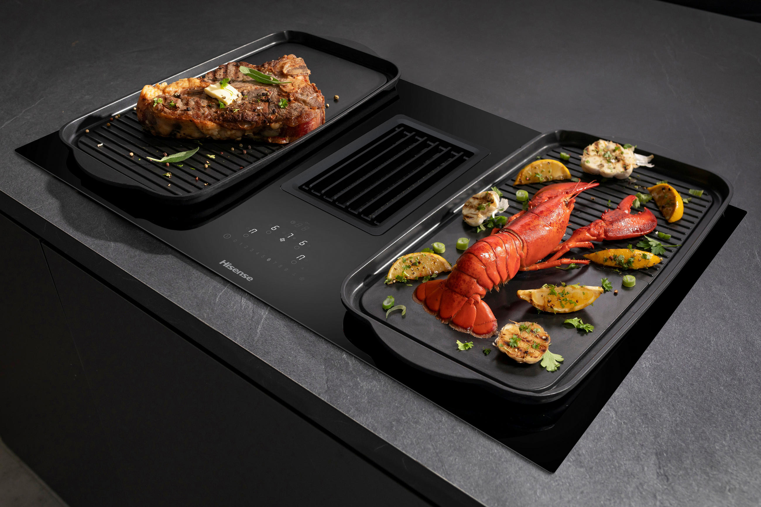 KOCHFELD-DUNSTABZUG-KOMBI  - Schwarz, Basics, Glas/Metall (83/23/52cm) - Hisense