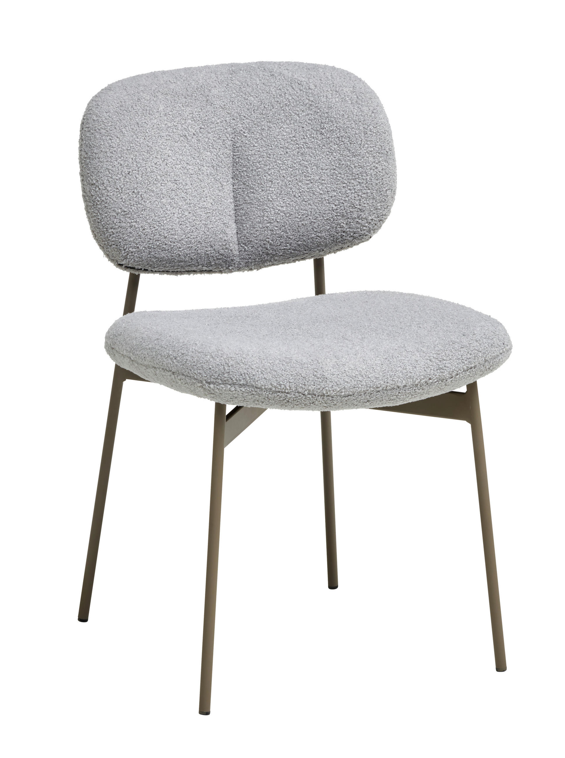 STUHL  in Eisen Teddystoff Holz, Metall, Textil  - Taupe/Hellgrau, MODERN, Holz/Textil (49,5/82/56,5cm) - Lomoco