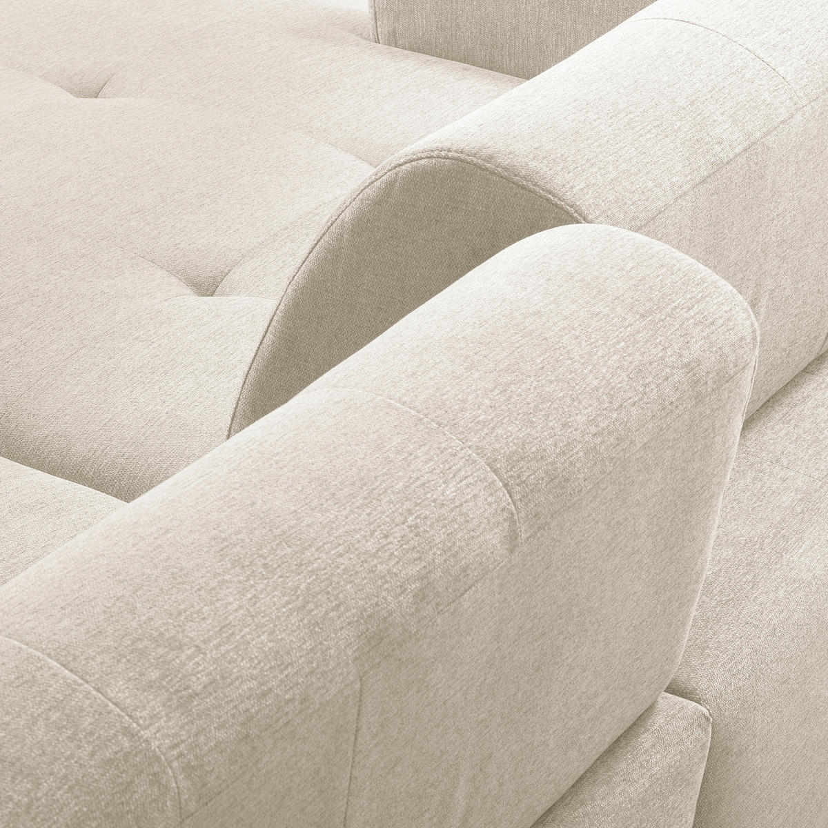 ECKSOFA AUSTIN Beige Flachgewebe Sitztiefenverstellung  - Beige/Schwarz, Design, Kunststoff/Textil (169/286cm) - Livetastic
