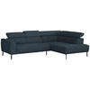 ECKSOFA in Webstoff Blau  - Blau/Schwarz, Design, Textil/Metall (280/205cm) - Xora