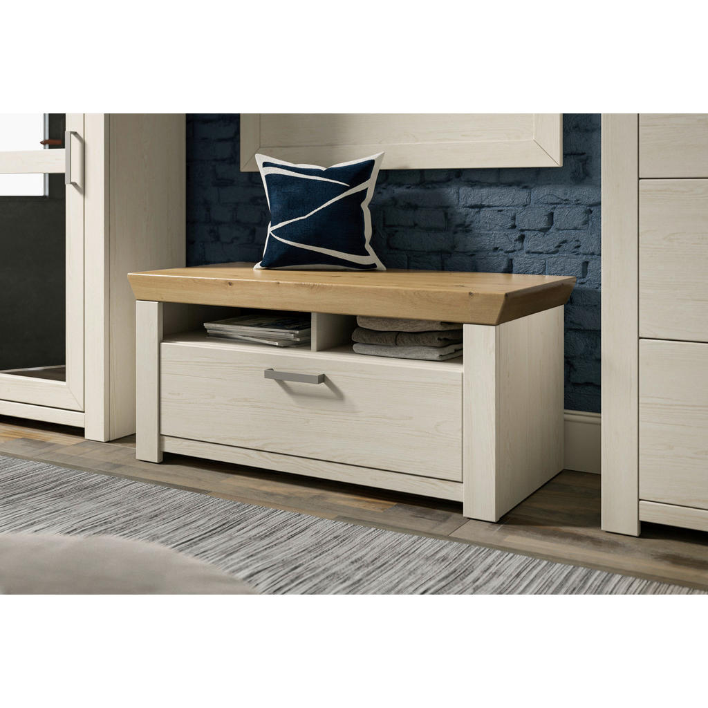Thumbnail - SetOne by Musterring Garderobenbank, Eiche, Pinien, Metall, 1-Sitzer, 104.5x46.6x51.2 cm, Typenauswahl, Garderobe, Garde...
