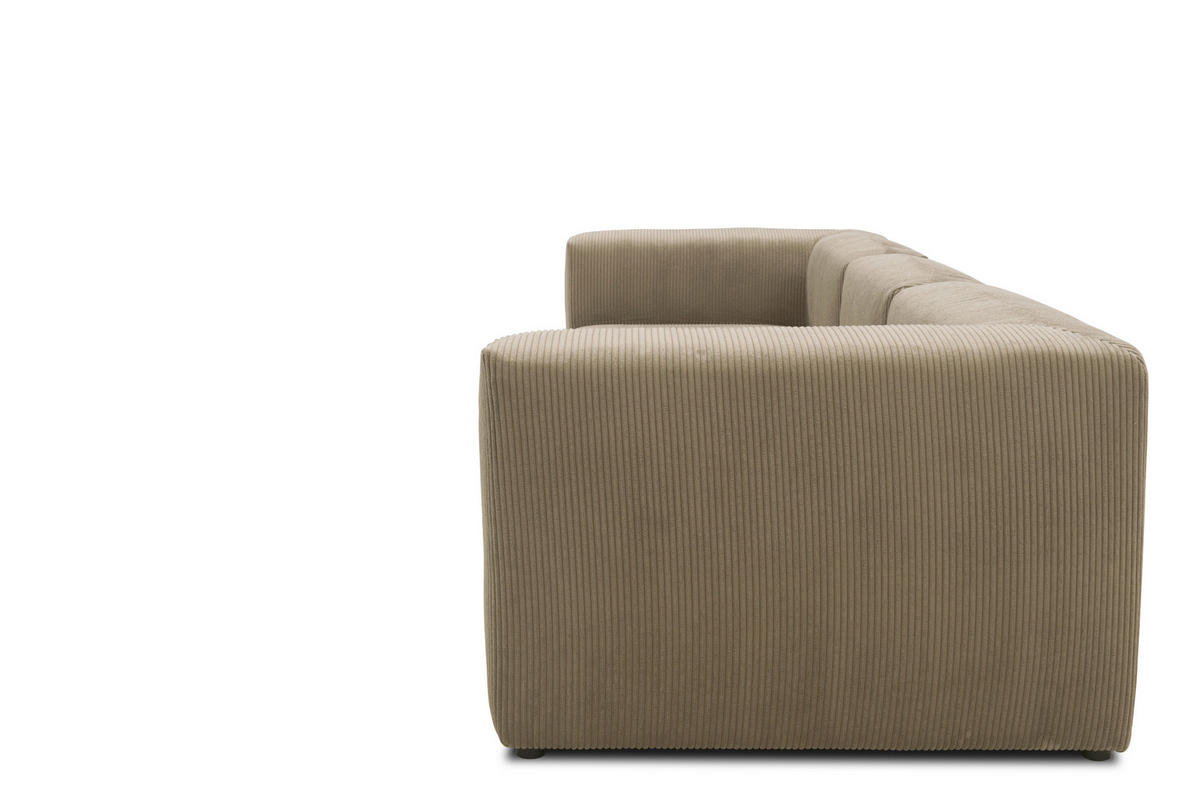 3-SITZER-SOFA Cord, Mikrofaser Schlammfarben  - Schlammfarben/Schwarz, Design, Kunststoff/Textil (301/69/108cm) - MID.YOU