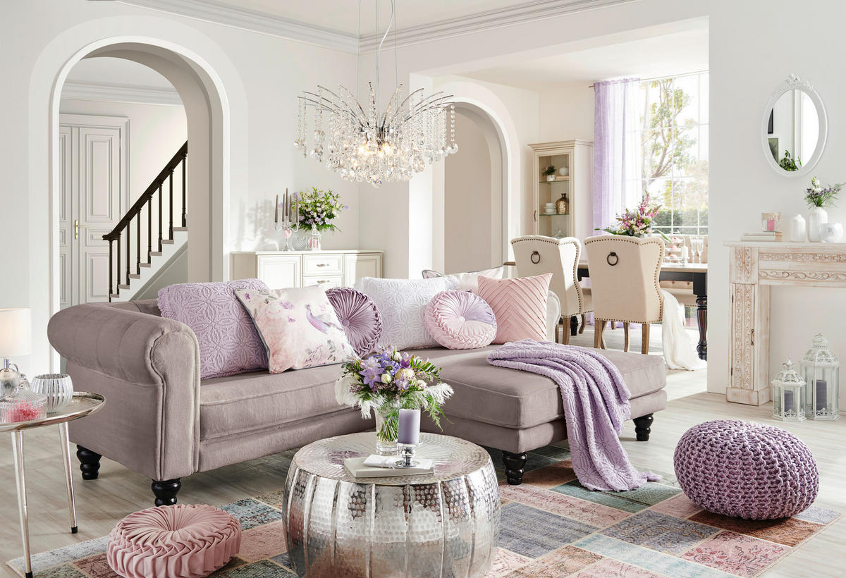 HÖRNSOFFA i plysch beige  - beige/mörkbrun, Design, trä/textil (260/160cm) - MID.YOU