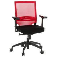 OTOČNÁ ŽIDLE, síťovina, plochá tkanina, červená, černá - černá/červená, Moderní, textil/plast (59/108/44cm) - MID.YOU