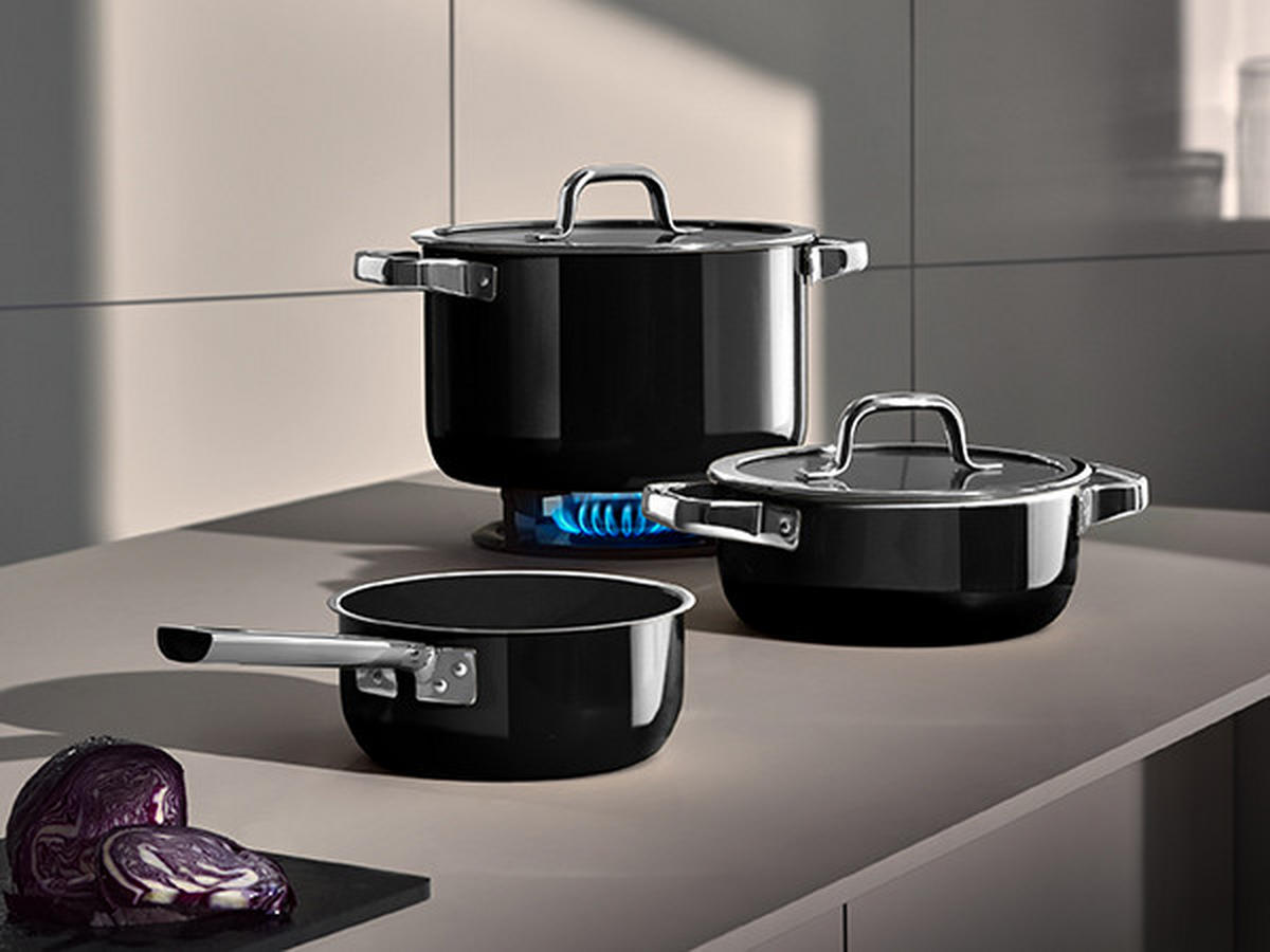 KOCHTOPFSET Fusiontec Mineral Pro 4-teilig  - Schwarz, Basics, Metall (60/30/33cm) - WMF