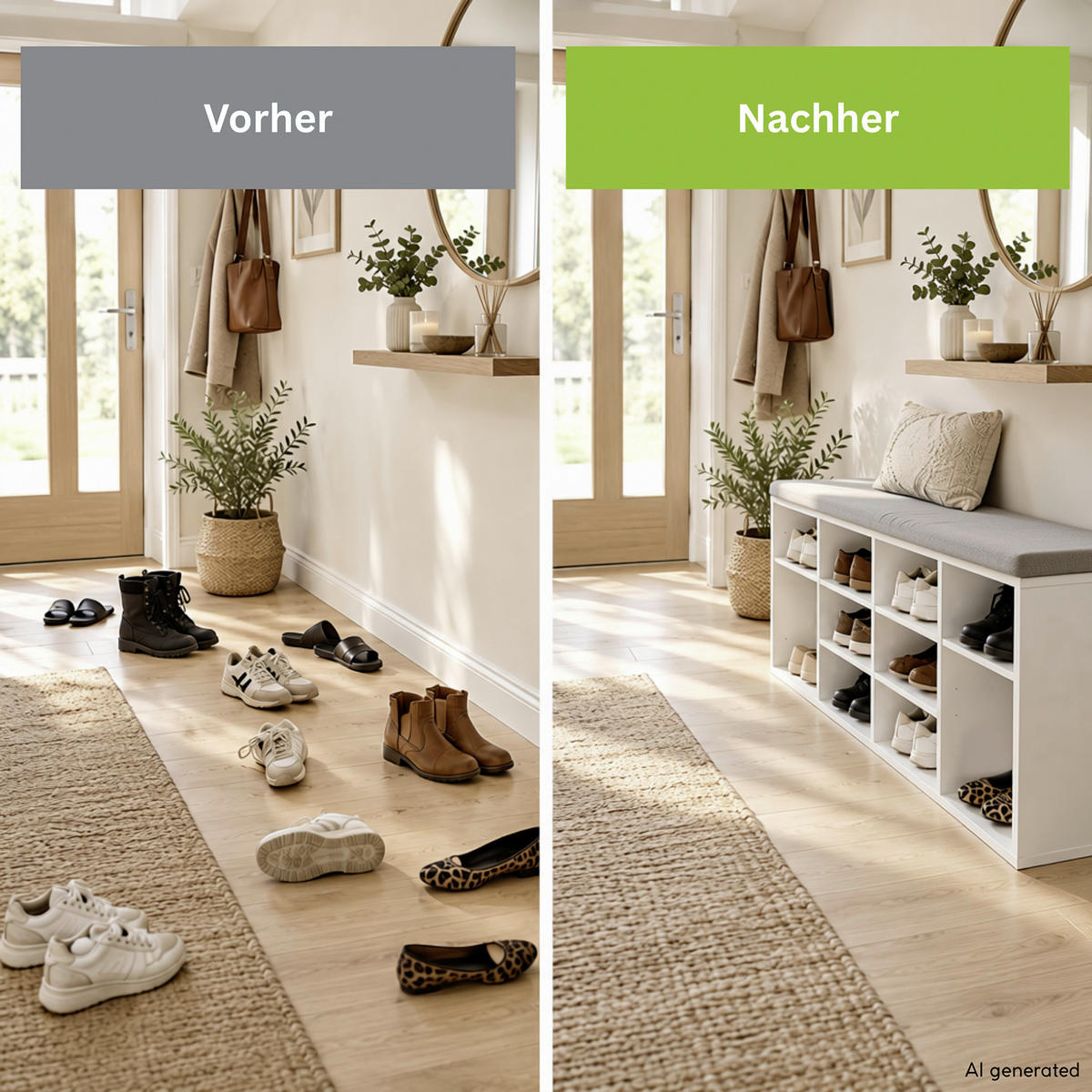 SCHUHREGAL Grau, Weiß  - Weiß/Grau, Design, Holzwerkstoff/Textil (103.5/48/29.5cm) - Kesper