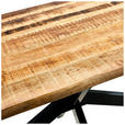 ESSTISCH Mangoholz Hartholz rechteckig Schwarz, Braun, Naturfarben  - Schwarz/Braun, Natur, Holz/Metall (180/90/76cm) - Carryhome