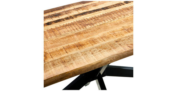 ESSTISCH Mangoholz Hartholz rechteckig Schwarz, Braun, Naturfarben - Schwarz/Braun, Natur, Holz/Metall (180/90/76cm) - Carryhome