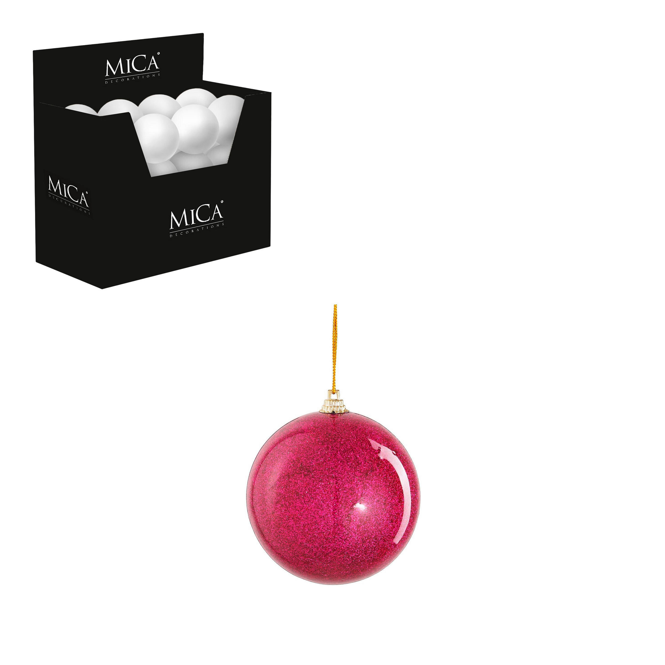 SADA VIANOČNÝCH GULÍ   - pink, Basics, plast (8/8/8cm)